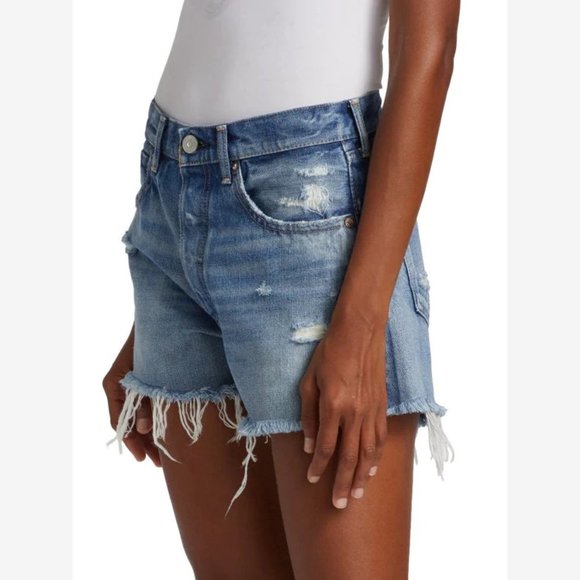 NEW  Moussy Vintage Sizes 27, 31 Women's Calumet High Rise Shorts - Blue - Picture 3 of 6